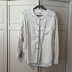 Free People oversized white button up top